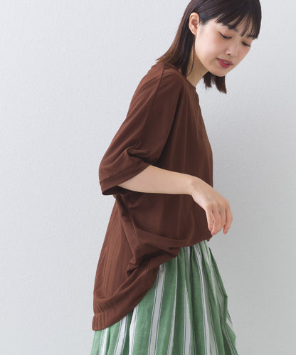 【OMNES】接触冷感ビッグシルエットプルオーバー半袖Tシャツ【252W427OMN009】