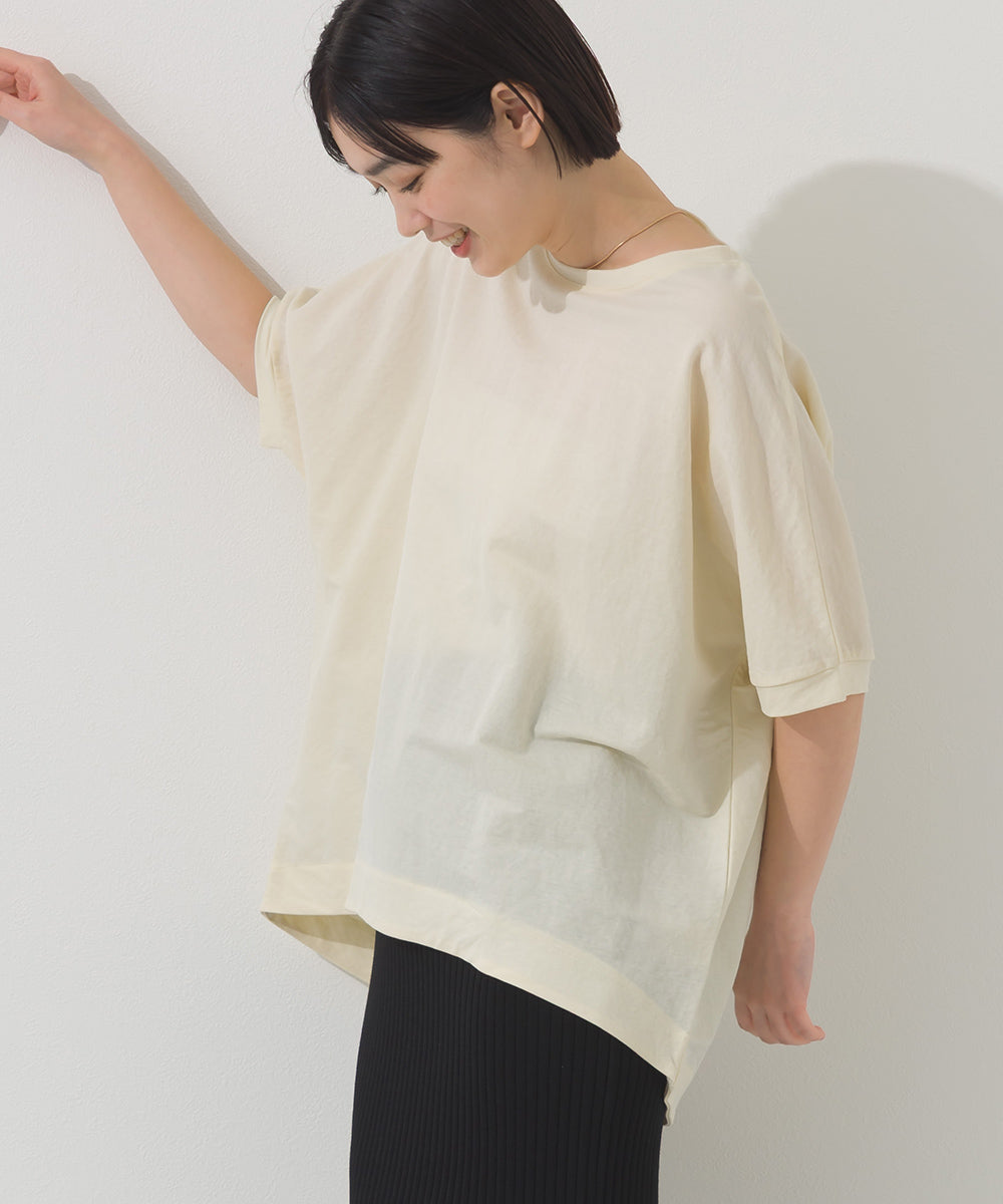 【OMNES】接触冷感ビッグシルエットプルオーバー半袖Tシャツ【252W427OMN009】