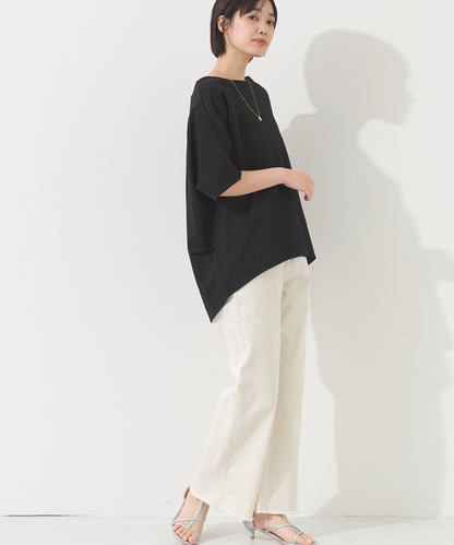 【OMNES】接触冷感ビッグシルエットプルオーバー半袖Tシャツ【252W427OMN009】