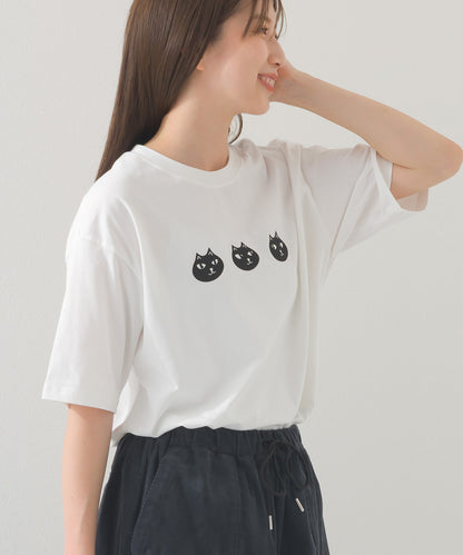 【OMNES】プリントTシャツD ねこちゃん【252W427EVN004】