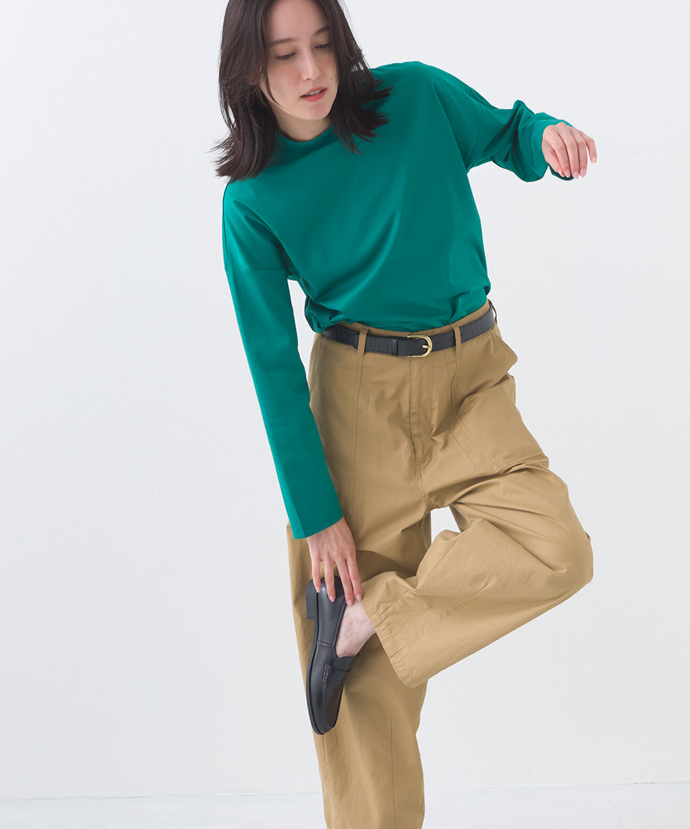 【e voi】モックネック長袖Tシャツ TEIJIN sorona 接触冷感【253W427EVO003】