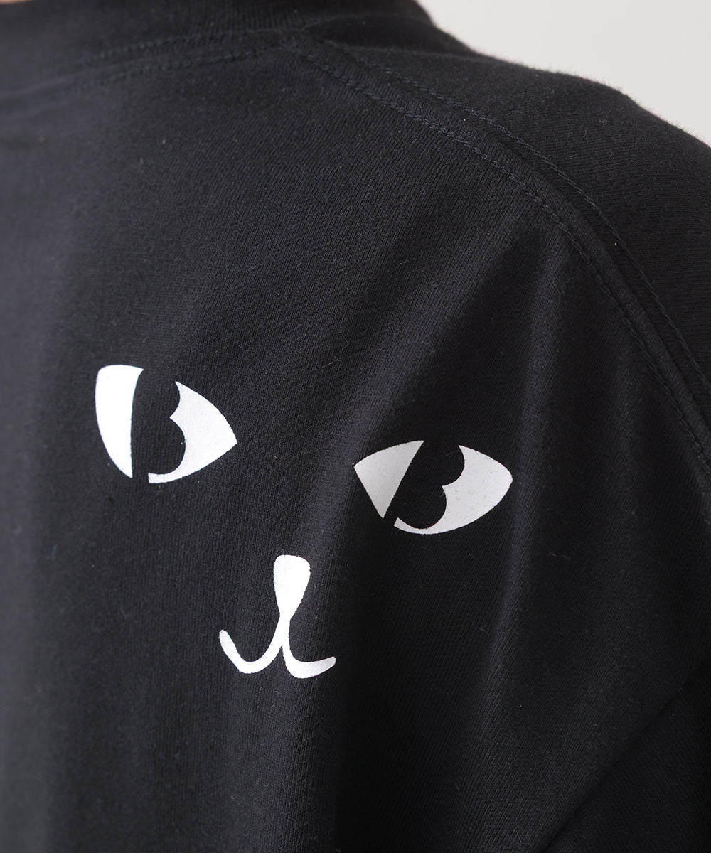 【228】バックプリント オーバー半袖Tシャツ ねこちゃんプリント ワッペン【253W427228006】