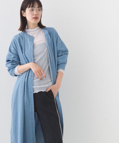 【OMNES】リブシアーメローハイネック長袖トップスカットソー【253W427OMN011】