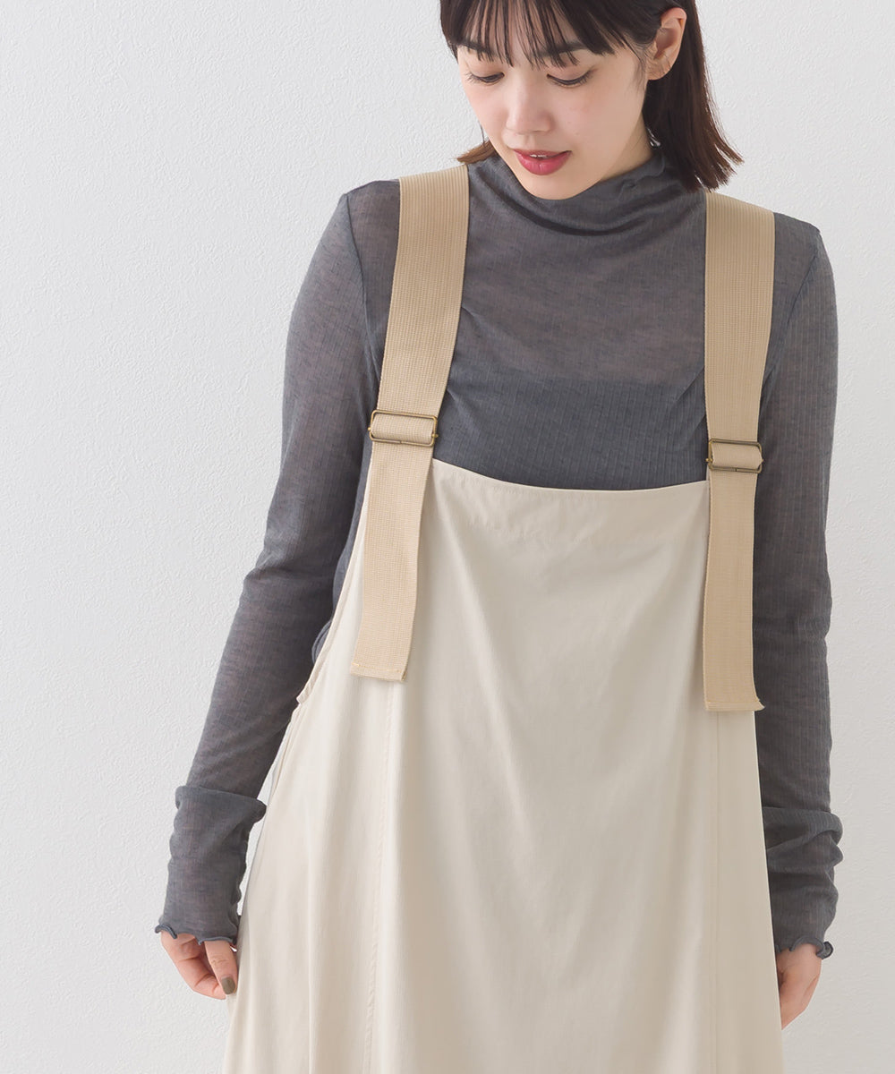 【OMNES】リブシアーメローハイネック長袖トップスカットソー【253W427OMN011】