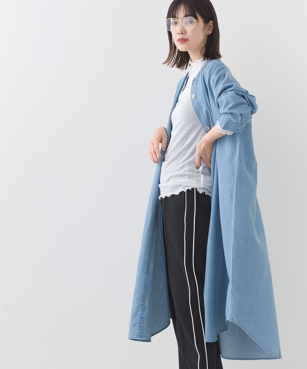 【OMNES】リブシアーメローハイネック長袖トップスカットソー【253W427OMN011】