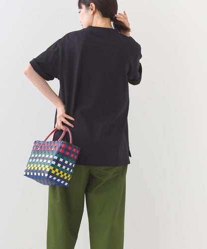 【OMNES】コットンロゴプリントオーバーサイズTシャツ ベアLA 半袖Tシャツ【253W427OMN013】