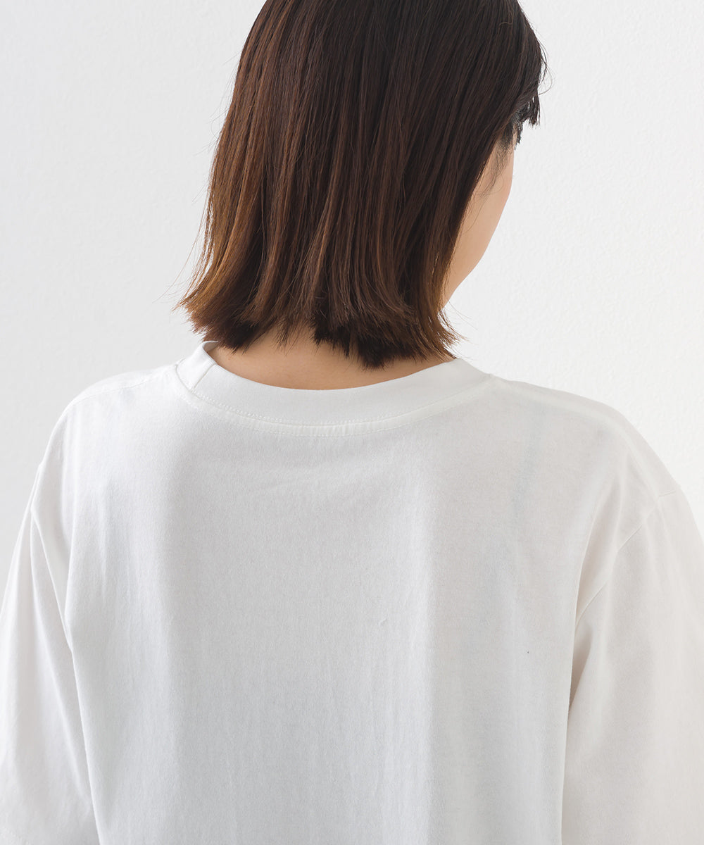 【OMNES】コットンロゴプリントオーバーサイズTシャツ ベアLA 半袖Tシャツ【253W427OMN013】