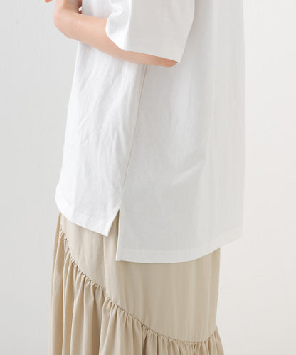 【OMNES】コットンロゴプリントオーバーサイズTシャツ ベアLA 半袖Tシャツ【253W427OMN013】
