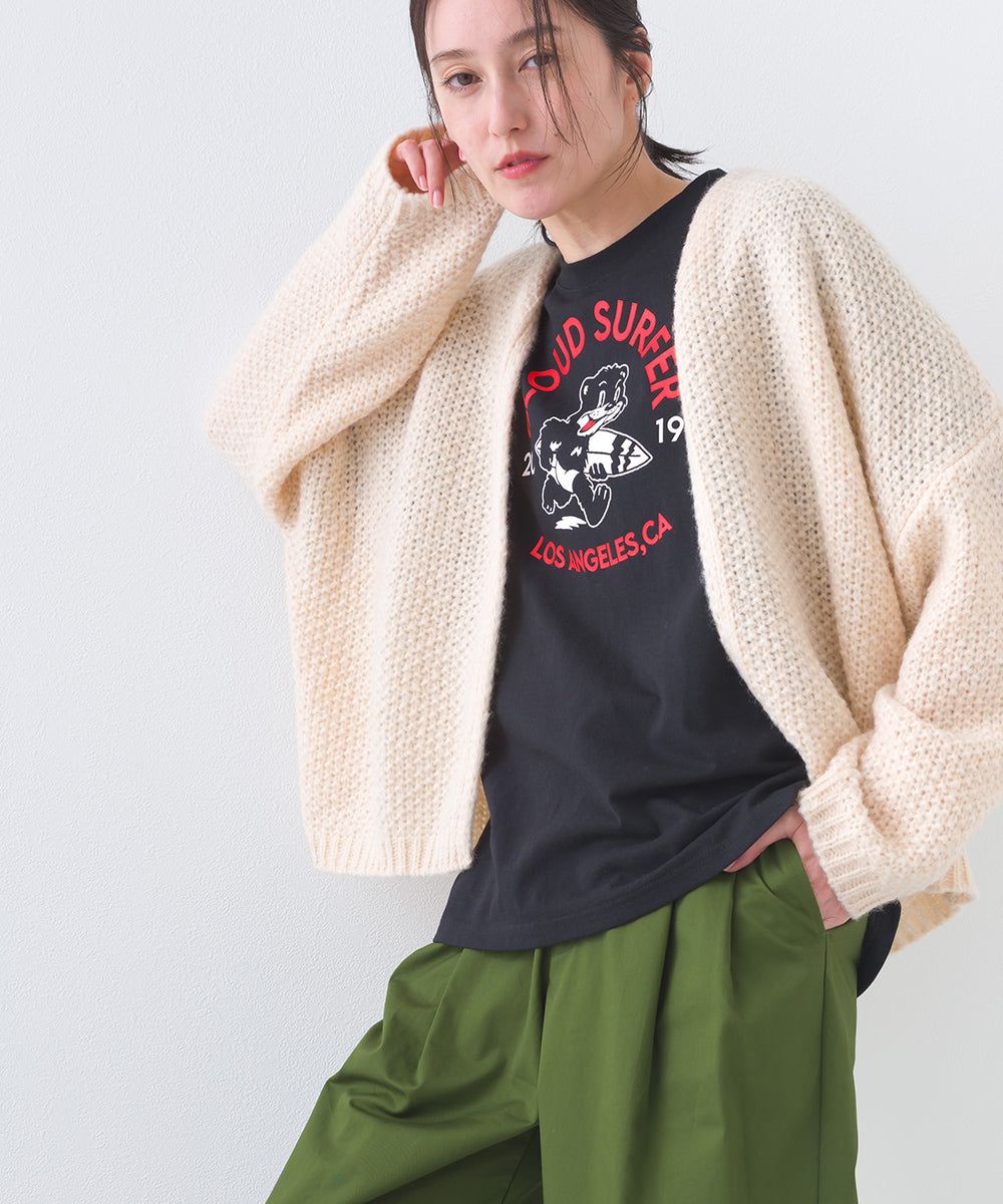 【OMNES】コットンロゴプリントオーバーサイズTシャツ ベアLA 半袖Tシャツ【253W427OMN013】