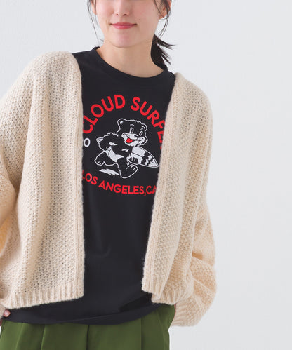 【OMNES】コットンロゴプリントオーバーサイズTシャツ ベアLA 半袖Tシャツ【253W427OMN013】