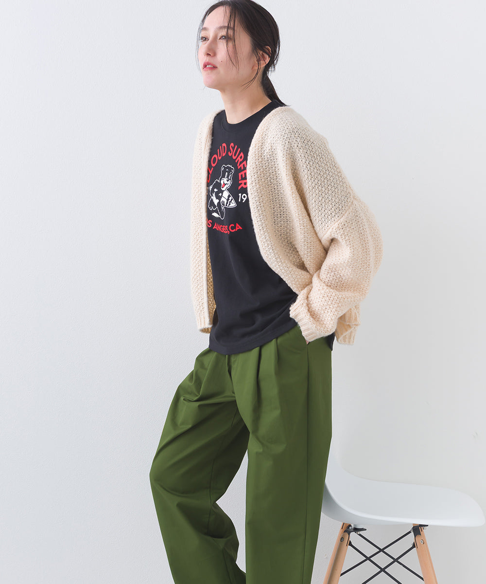 【OMNES】コットンロゴプリントオーバーサイズTシャツ ベアLA 半袖Tシャツ【253W427OMN013】