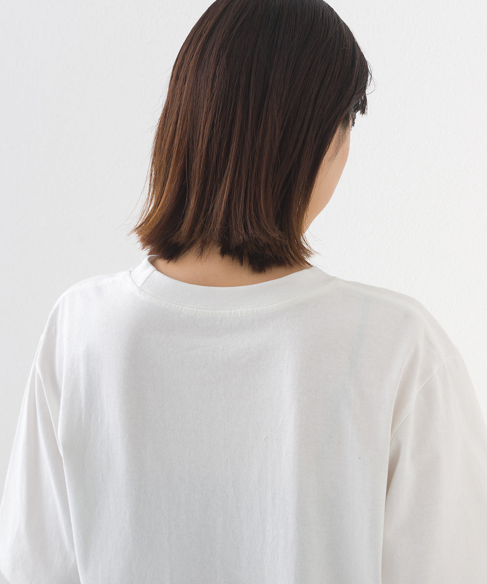 【OMNES】コットンロゴプリントオーバーサイズTシャツ ベアFLAG  半袖Tシャツ【253W427OMN014】