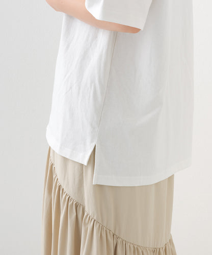 【OMNES】コットンロゴプリントオーバーサイズTシャツ ベアFLAG  半袖Tシャツ【253W427OMN014】