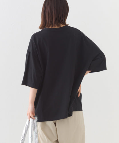 【OMNES】きれいめロゴプリントTシャツ OMNES刺繍 半袖Tシャツ【253W427OMN015】