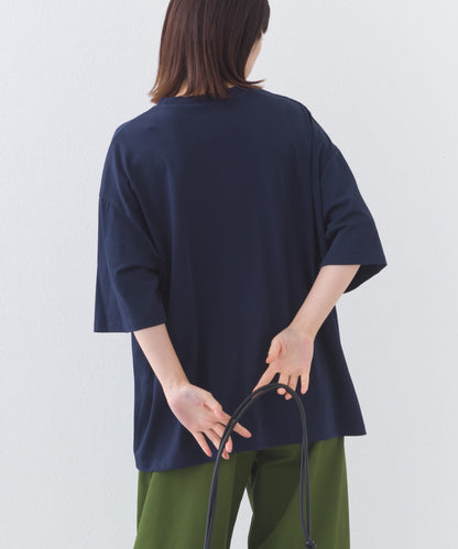 【OMNES】きれいめロゴプリントTシャツ OMNES刺繍 半袖Tシャツ【253W427OMN015】