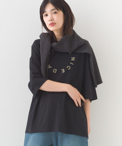 【OMNES】きれいめロゴプリントTシャツ HAVE A NICEDAY  半袖Tシャツ【253W427OMN016】
