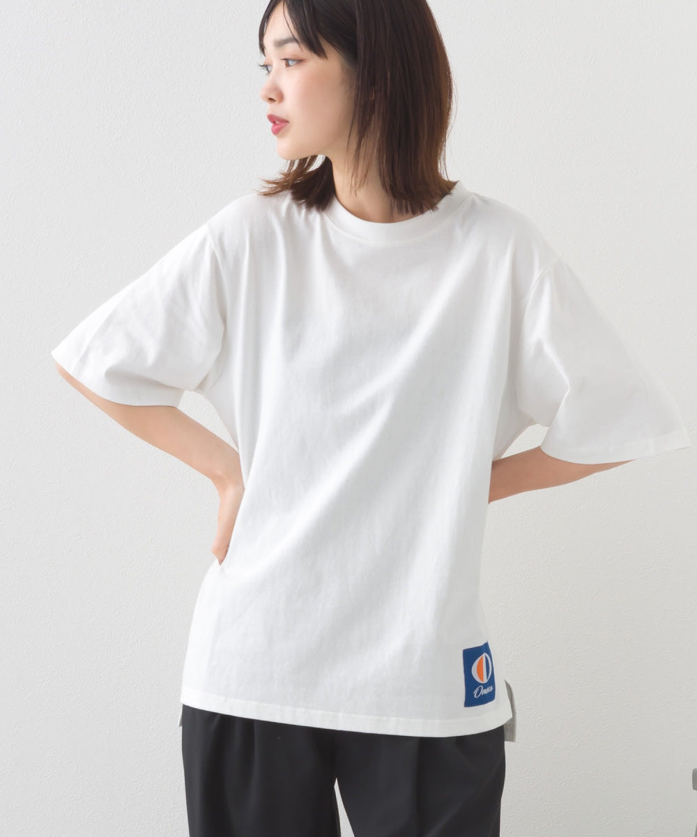 【OMNES】コットンオーバーサイズワッペン付Tシャツ 半袖Tシャツ【253W427OMN017】