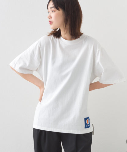 【OMNES】コットンオーバーサイズワッペン付Tシャツ 半袖Tシャツ【253W427OMN017】