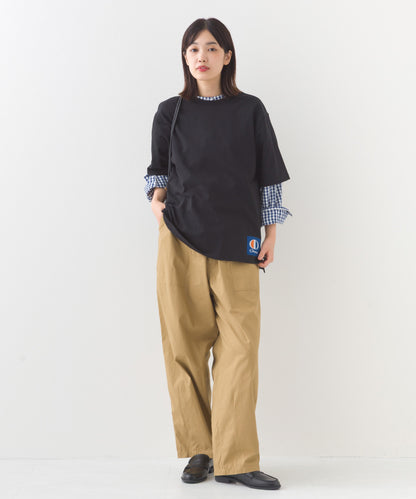 【OMNES】コットンオーバーサイズワッペン付Tシャツ 半袖Tシャツ【253W427OMN017】