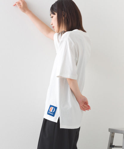 【OMNES】コットンオーバーサイズワッペン付Tシャツ 半袖Tシャツ【253W427OMN017】