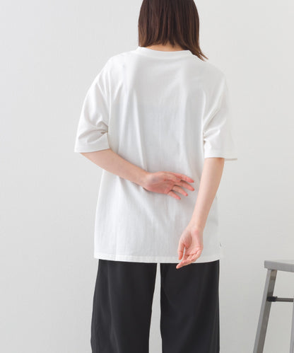【OMNES】コットンオーバーサイズワッペン付Tシャツ 半袖Tシャツ【253W427OMN017】