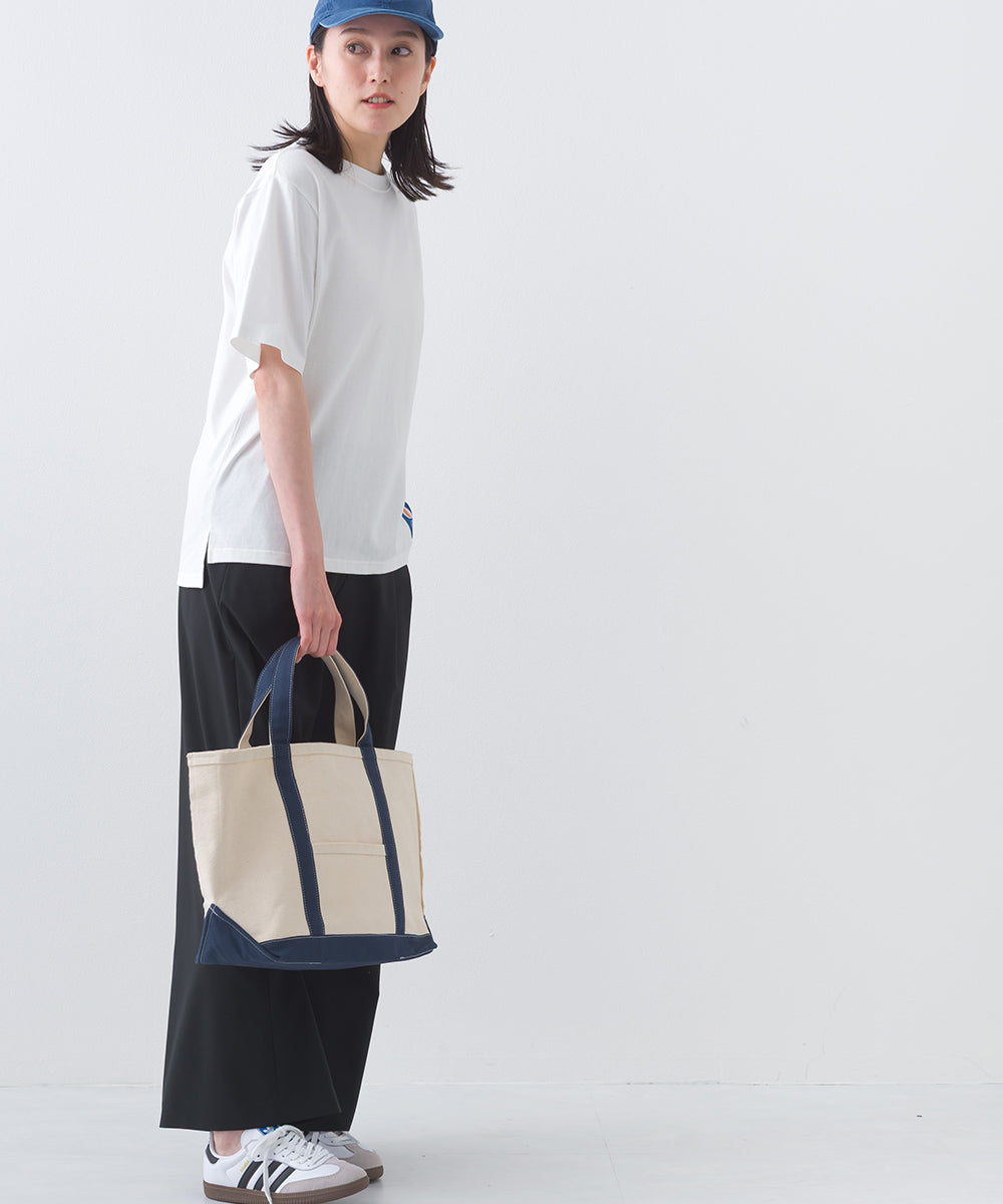 【OMNES】コットンオーバーサイズワッペン付Tシャツ 半袖Tシャツ【253W427OMN017】