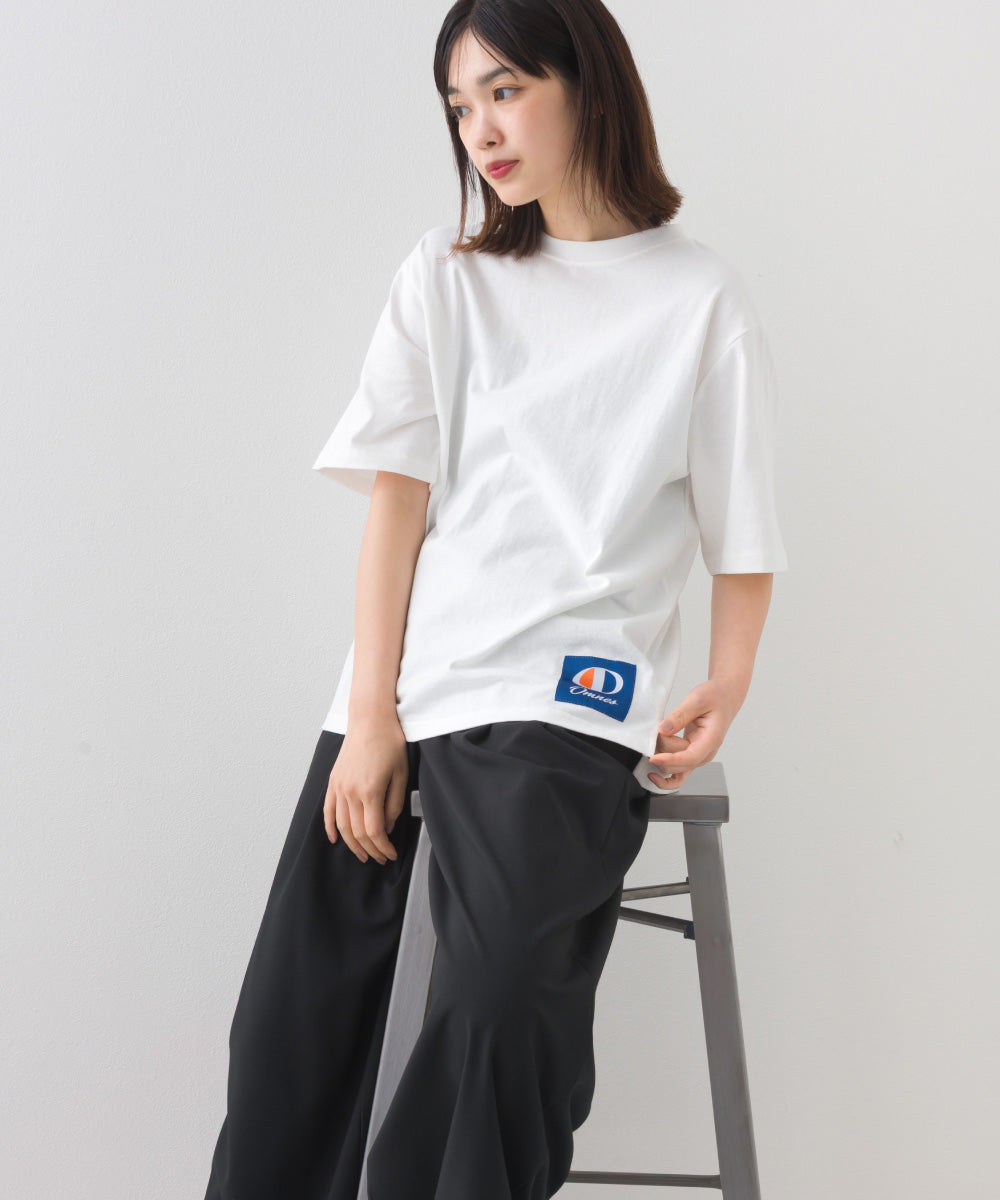 【OMNES】コットンオーバーサイズワッペン付Tシャツ 半袖Tシャツ【253W427OMN017】