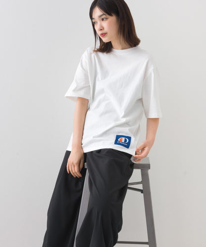 【OMNES】コットンオーバーサイズワッペン付Tシャツ 半袖Tシャツ【253W427OMN017】
