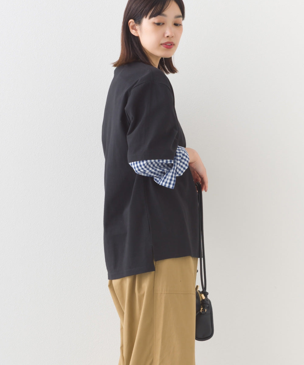 【OMNES】コットンオーバーサイズワッペン付Tシャツ 半袖Tシャツ【253W427OMN017】