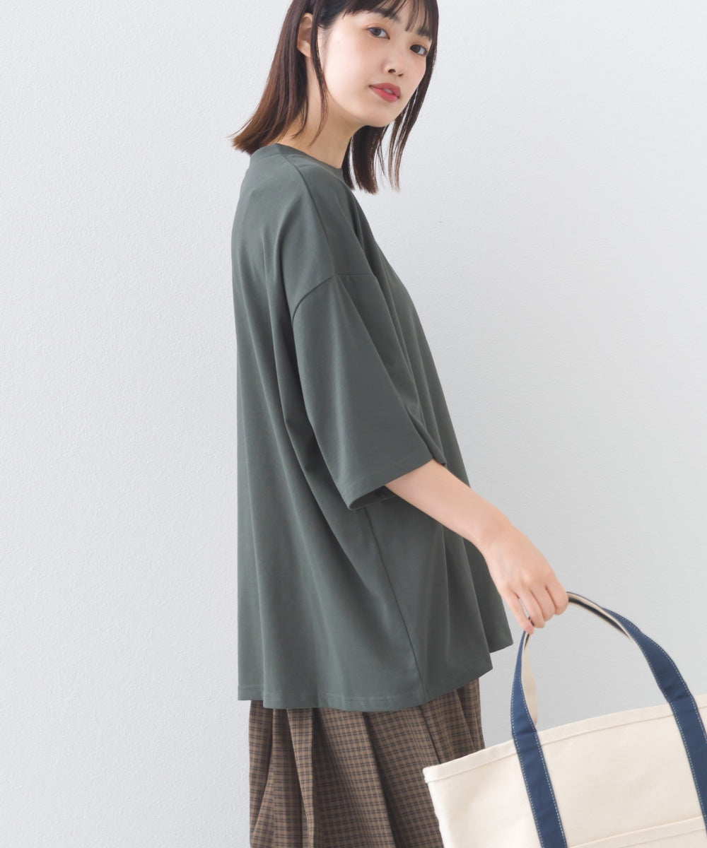 【OMNES】きれいめ無地クルーネックTシャツ 半袖Tシャツ【253W427OMN018】