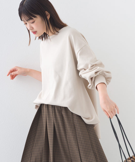 【OMNES】ダンボールニット ボリューム袖ドロップショルダープルオーバー長袖【253W427OMN021】