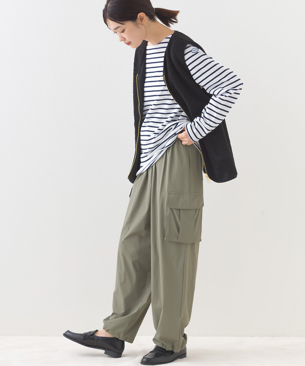 【OMNES】ボア深Vネックジップアップベスト【253W427OMN022】