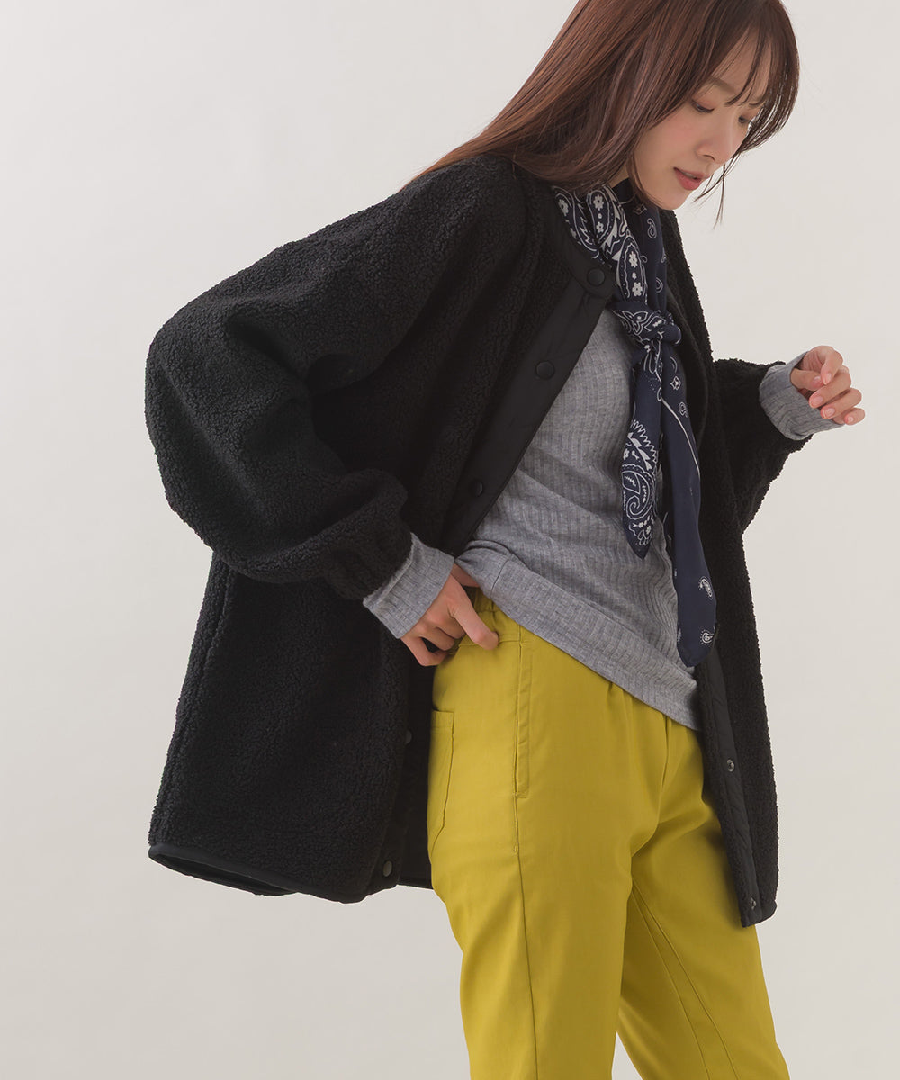 【OMNES】ボアオーバーサイズ スナップボタンブルゾンジャケット【253W427OMN023】