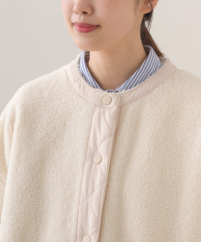 【OMNES】ボアオーバーサイズ スナップボタンブルゾンジャケット【253W427OMN023】