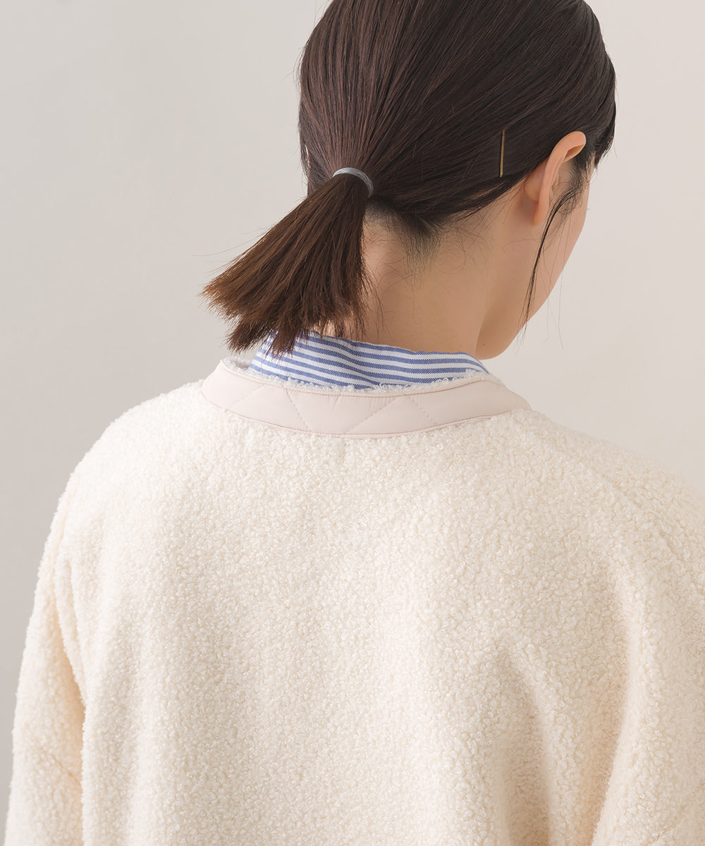 【OMNES】ボアオーバーサイズ スナップボタンブルゾンジャケット【253W427OMN023】