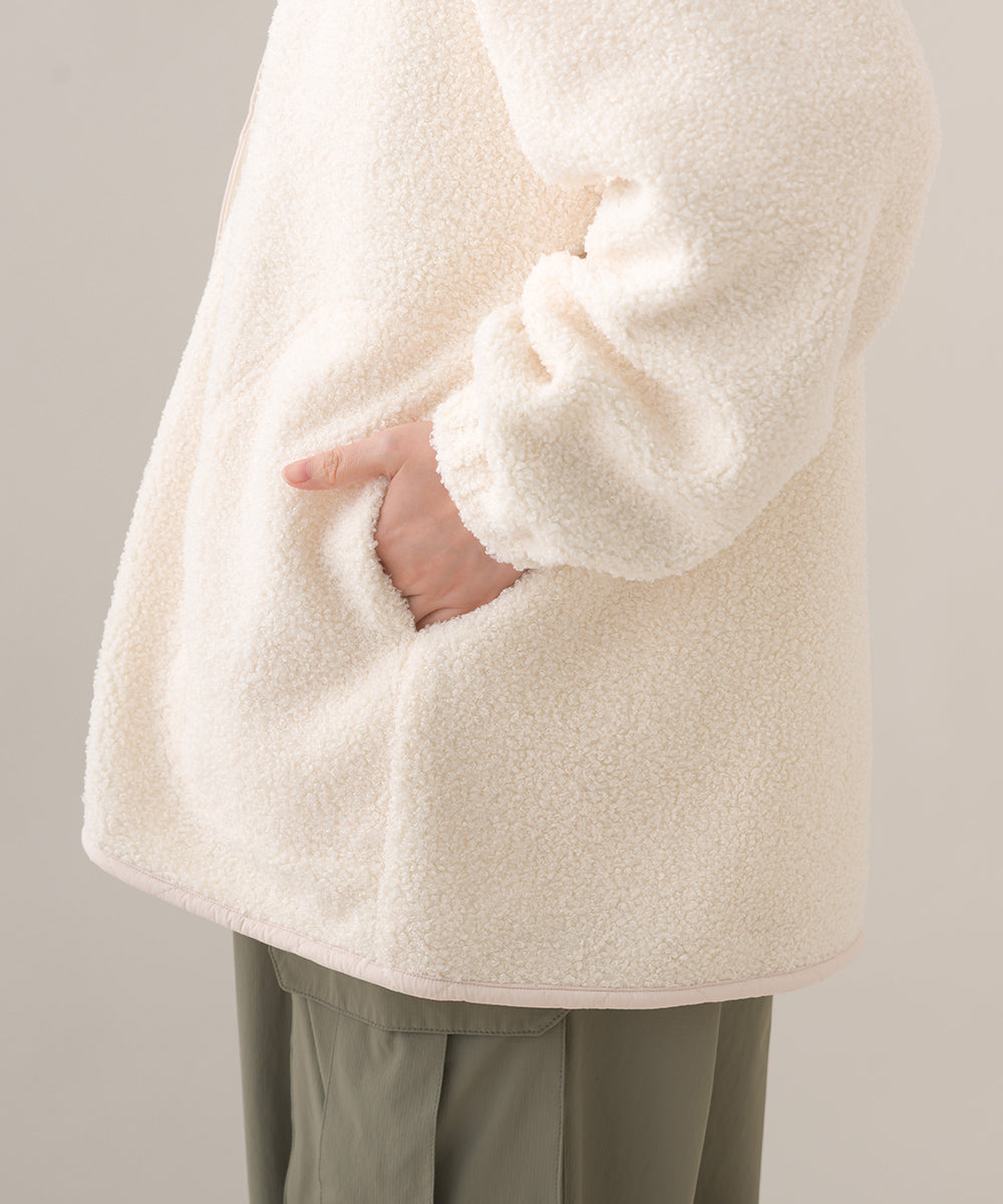 【OMNES】ボアオーバーサイズ スナップボタンブルゾンジャケット【253W427OMN023】