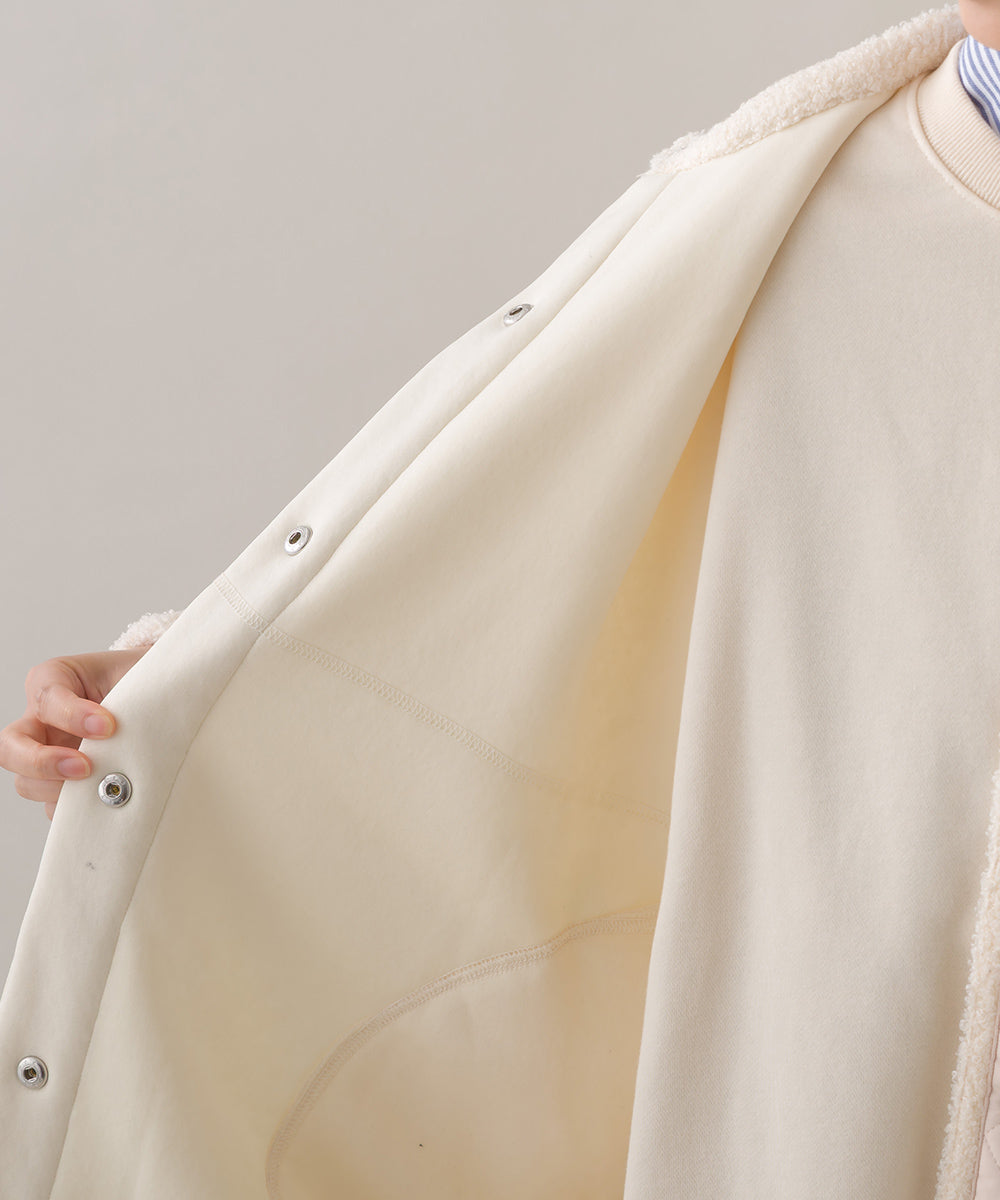 【OMNES】ボアオーバーサイズ スナップボタンブルゾンジャケット【253W427OMN023】