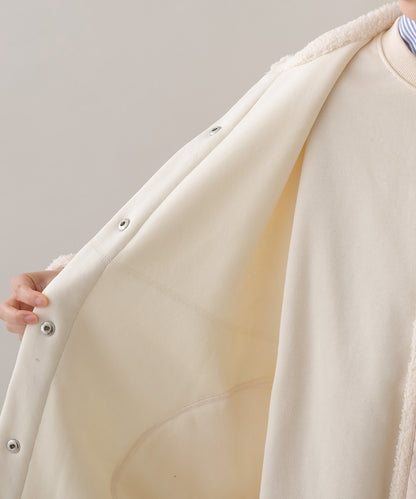 【OMNES】ボアオーバーサイズ スナップボタンブルゾンジャケット【253W427OMN023】