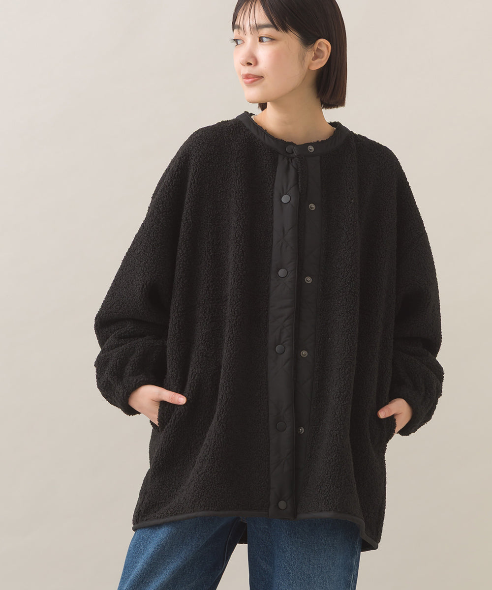 OMNES】ボアオーバーサイズ スナップボタンブルゾンジャケット