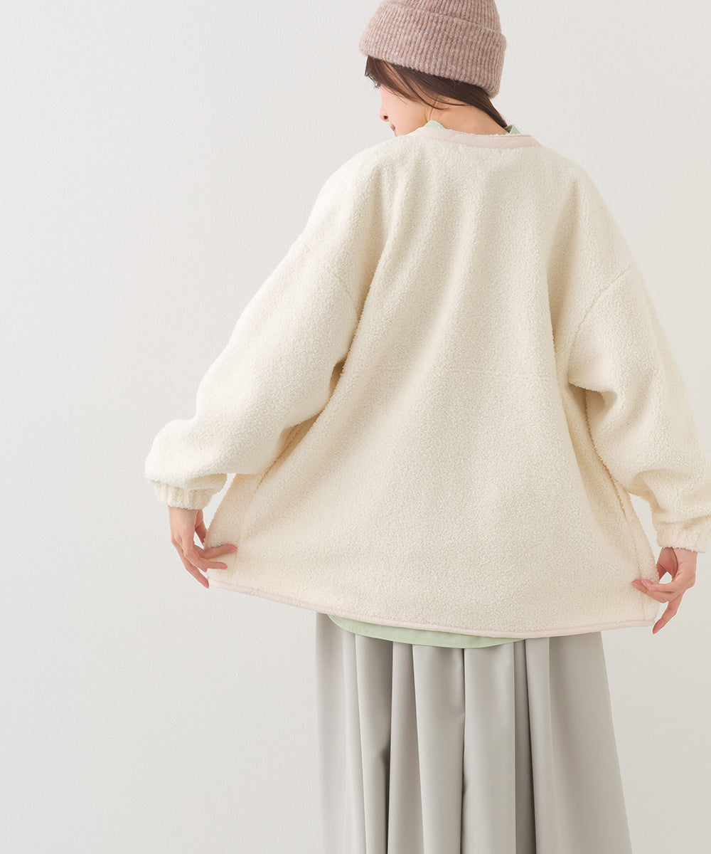 【OMNES】ボアオーバーサイズ スナップボタンブルゾンジャケット【253W427OMN023】