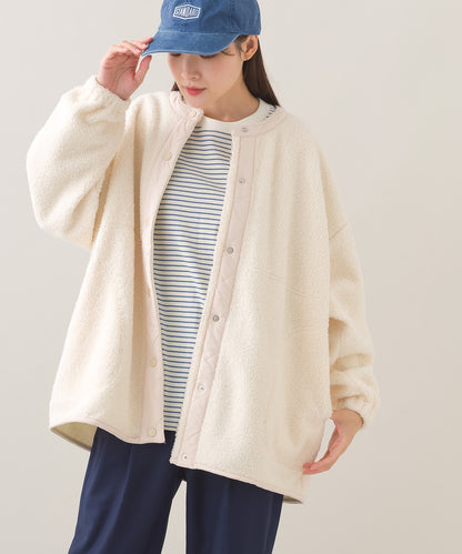 【OMNES】ボアオーバーサイズ スナップボタンブルゾンジャケット【253W427OMN023】