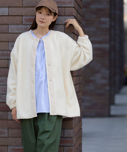 【OMNES】ボアオーバーサイズ スナップボタンブルゾンジャケット【253W427OMN023】