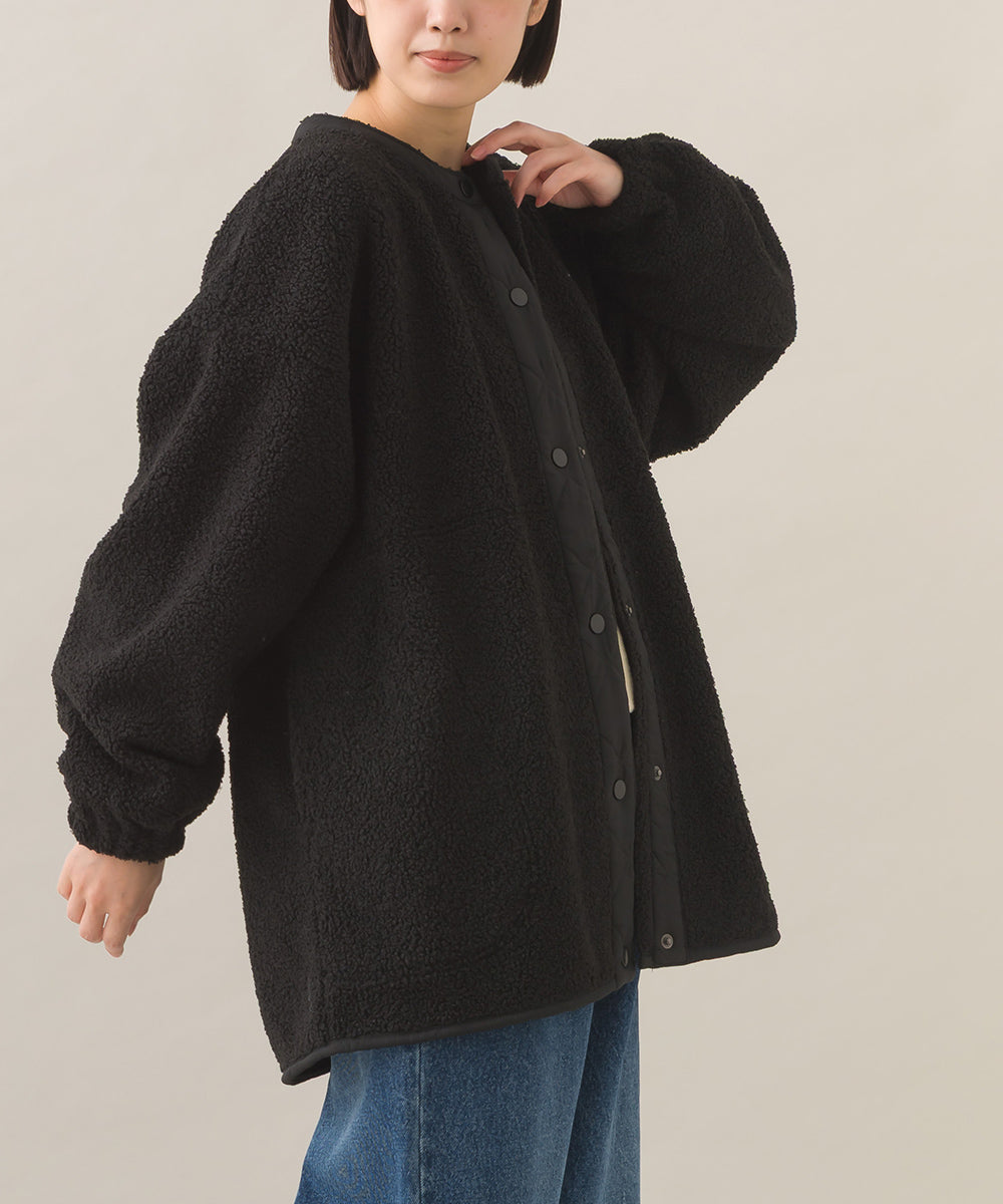 【OMNES】ボアオーバーサイズ スナップボタンブルゾンジャケット【253W427OMN023】