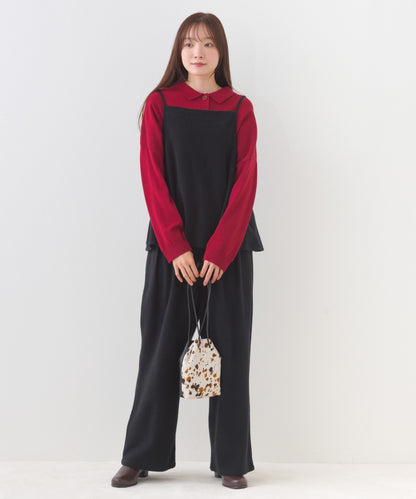 【OMNES】フェルトキャミソール＆ワイドパンツ 2WAYセットアップ【253W427OMN025】