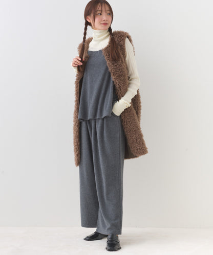 【OMNES】フェルトキャミソール＆ワイドパンツ 2WAYセットアップ【253W427OMN025】