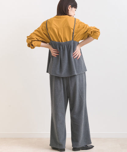 【OMNES】フェルトキャミソール＆ワイドパンツ 2WAYセットアップ【253W427OMN025】