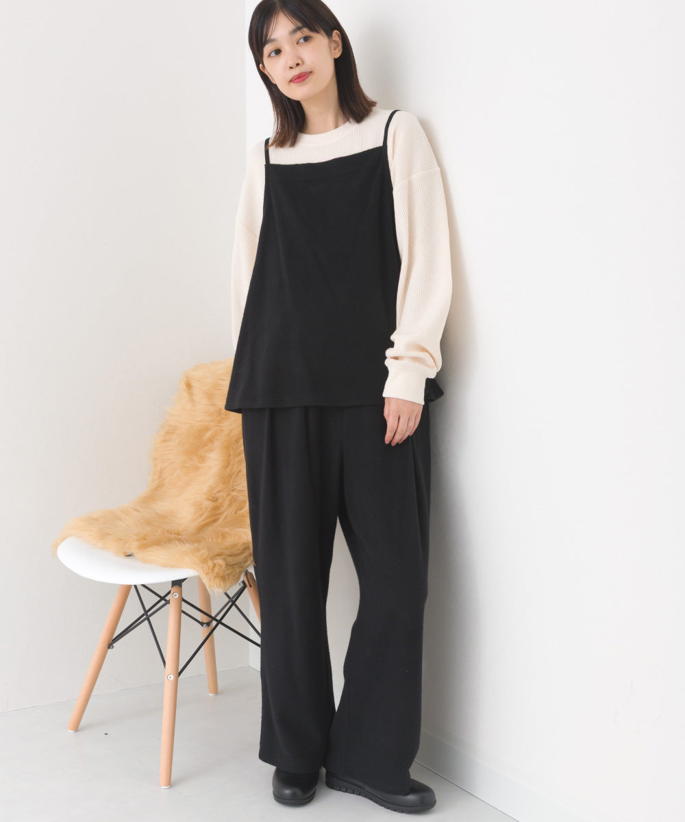 【OMNES】フェルトキャミソール＆ワイドパンツ 2WAYセットアップ【253W427OMN025】