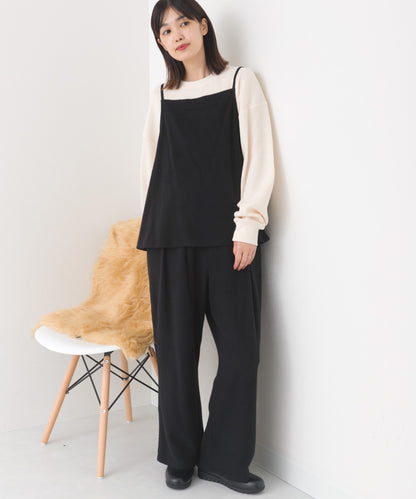 【OMNES】フェルトキャミソール＆ワイドパンツ 2WAYセットアップ【253W427OMN025】