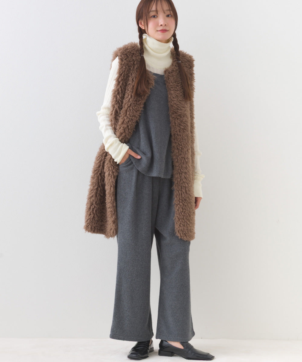 【OMNES】フェルトキャミソール＆ワイドパンツ 2WAYセットアップ【253W427OMN025】