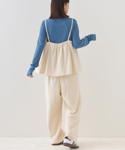 【OMNES】フェルトキャミソール＆ワイドパンツ 2WAYセットアップ【253W427OMN025】